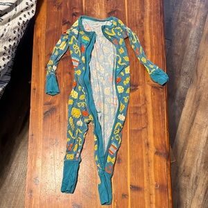 Little Sleepies Teal and Yellow Kids One Piece